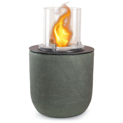 Divina Fire - Bioethanol-Kamin-Gartenkohlebecken für drinnen und draußen RAFFAELLO Green Sage D.35 x H55
