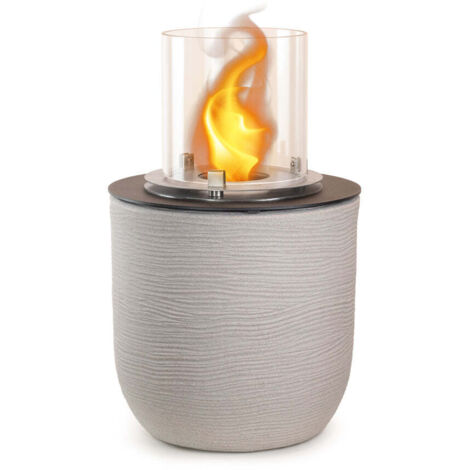 Divina Fire - Bioethanol-Kamin-Gartenkohlebecken für drinnen und draußen RAFFAELLO Corda Beige d.35 x h55
