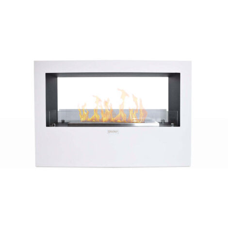 Bioethanol-Kamin für drinnen und draußen Design 100x30x70cm Giotto S - Weiß