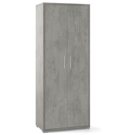 Mehrzweckschrank mit zwei Türen Beton Cemento 71x41x h182 cm