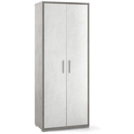 Mehrzweckschrank mit zwei Türen Weißer Zement 71x41x H182 cm