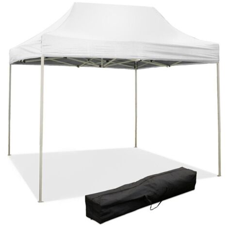 Faltpavillon 3 x 2 weiß mit wasserdichtem PVC überzogen