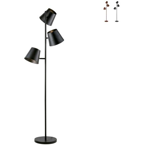 Colt LP3 Stehlampe aus Metall mit drei verstellbaren Leuchten im Industriestil - Grau