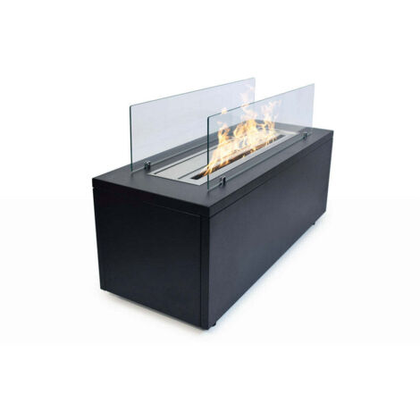 Bioethanol-Kamin für Innen und Außen freistehend 100x40x40cm Caravaggio - Schwarz
