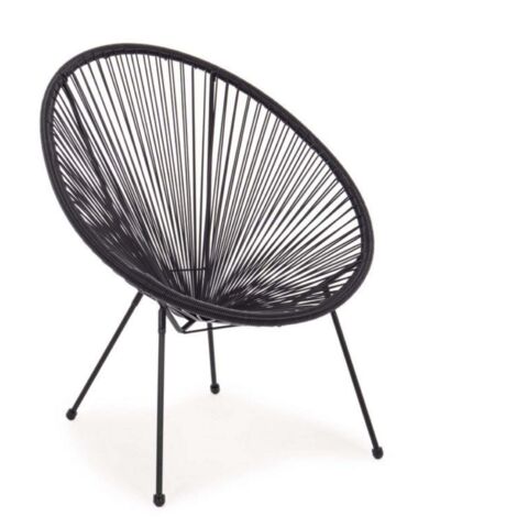 Outdoor-Sessel aus Seilgeflecht im Spaghetti-Design Parker YES - Schwarz (1/5)