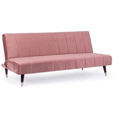 Elegantes Schlafsofa 3-Sitzer aus Samt 180x88x82cm Bizzotto Alma - Pink (1/5)