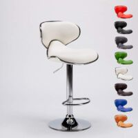 Amarillo Design Moderner schwenkbarer Chrom Küchen- und Barhocker - Weiß