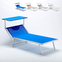 Strand Sonnenliege aus Aluminium Grande Italia XL professionell - Blau