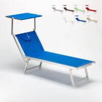professionelle Strandliege Liegestuhl Sonnenliege aus Aluminium Santorini - Blau