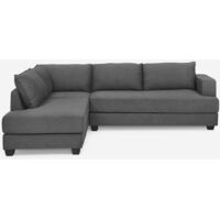 Sofa Design Ecke 3-Sitzer modern aus grauem Stoff Alhena