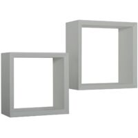 Kubischer 2er set wandregal mod. Ginevra farbe steingrau