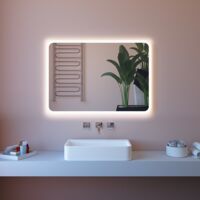 Badezimmerspiegel LED-Touch mit Hintergrundbeleuchtung 100x70cm mit Bluetooth ETR100-L