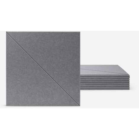Juego de 8 paneles fonoabsorbentes de 60x60cm decorativos en poliéster color gris Toon-GC (1/5)