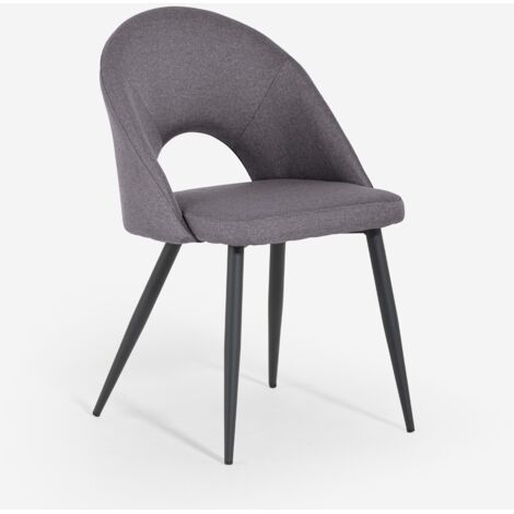 Silla de diseño elegante y acolchada para cocina y comedor Jarla - Gris Oscuro