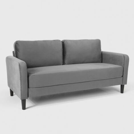 Sofá de 3 plazas de diseño moderno para salón y salones en tela Portland - Gris