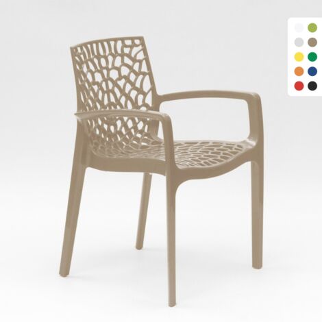 Silla de comedor polipropileno para cocina y bar Grand Soleil Gruvyer Arm - Beige