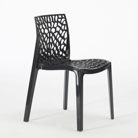 22 Silla de cocina o de comedor de Policarbonato Transparente Gruvyer - Negro (1/5)