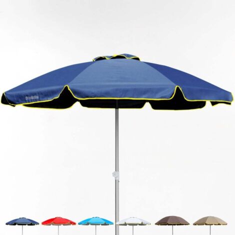 Sombrilla de playa 220 cm aluminio a prueba de viento protección uv profesional Bagnino Fluo - Azul Marino