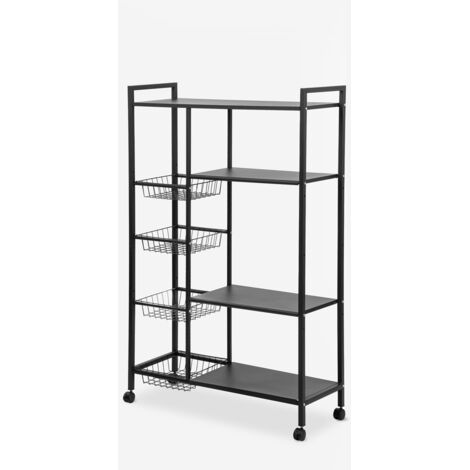 Carrito de cocina con cestas para fruta y verdura 80x32x135cm Faris XL