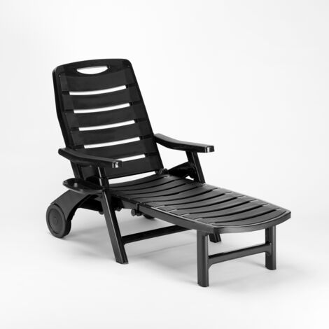 Tumbona de plástico plegable para la piscina y la playa Premiere Grand Soleil - Antracita