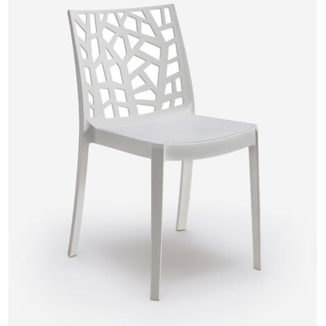 Silla apilable moderna para restaurante o bar al aire libre Matrix BICA - Blanco