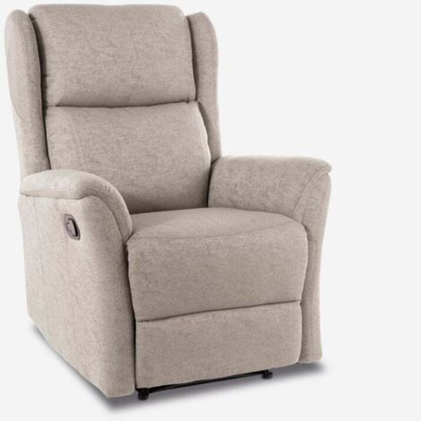 Sillón relax reclinable con reposapiés Hope Beige