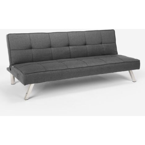 Sofá cama de tela con puerto USB y patas de metal design Astralis - Gris