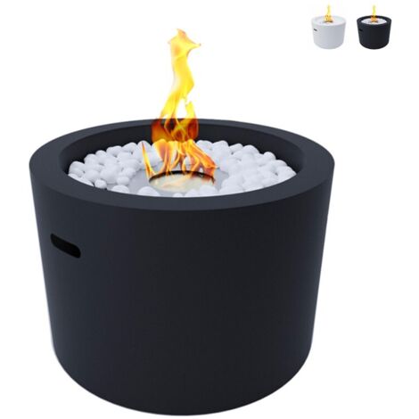 Camino de bioetanol Rodi negro diámetro 47,5 compacto y elegante para interiores/exteriores