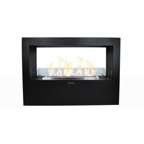Camino de bioetanol Giotto S negro 100x30x70 cm – Ecológico para interiores y exteriores
