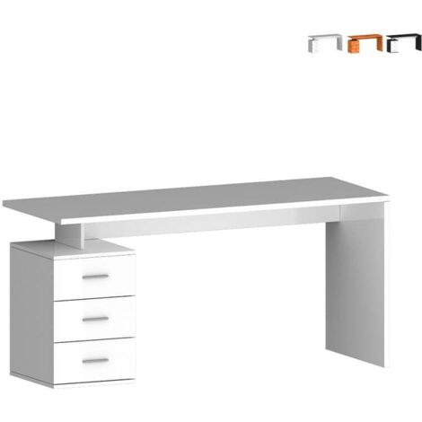 New Selina Basic escritorio de oficina moderno 3 cajones 160x60x75cm New Selina Basic - Blanco brillante (1/5)