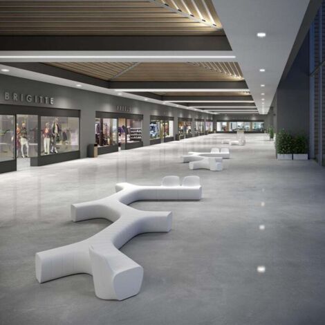 Banco modular interior exterior polietileno diseño moderno Jetlag P1 Color: Blanco (1/5)