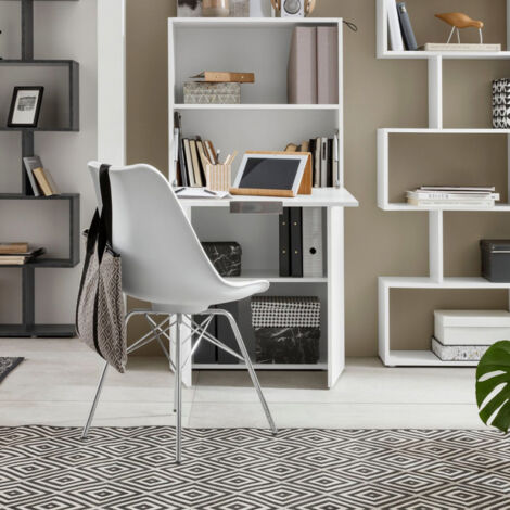 Escritorio ahorra espacio 70 x 70 cm plegable estante oculto armario Dalia