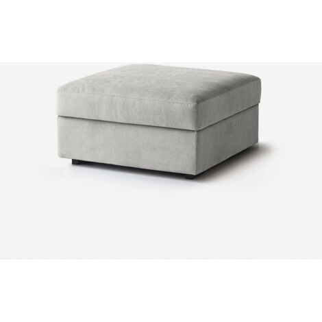 Puf reposapiés sofá modular tela repelente al agua 80x80 Cortina - Silver (1/4)