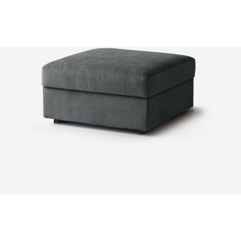 Puf reposapiés sofá modular tela repelente al agua 80x80 Cortina - Gris (1/4)