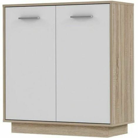 Aparador moderno roble y blanco 2 puertas salón 83x88 Antuza (1/3)