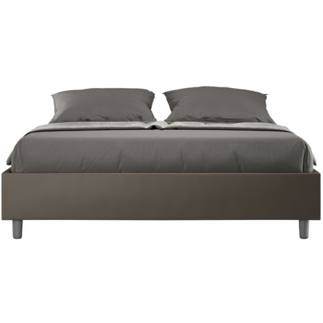Sommier cama doble contenedor 160x190 Azelia M  Color: Marrón - Versión: Con caja de almacenaje (1/5)
