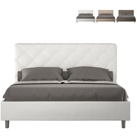 Cama matrimonio 160x190 contenedor diseño moderno Priya M  Color: Blanco - Versión: Modelo estándar (1/5)