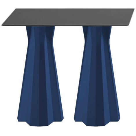 Mesa auxiliar alta rectangular 100cm para taburetes de bar diseño moderno Frozen T2-H - Azul Marino (1/4)