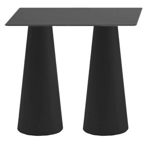 Mesa alta rectangular para taburetes diseño interior exterior Fura T2-H - Negro (1/4)