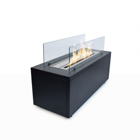 Camino de bioetanol Caravaggio negro 100x40x40 cm para interiores y exteriores – Diseño lineal