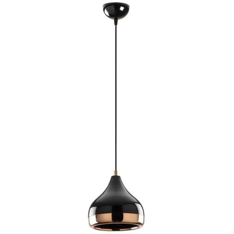 Lámpara colgante de metal negro y cobre D17 cm - YILDO (1/5)
