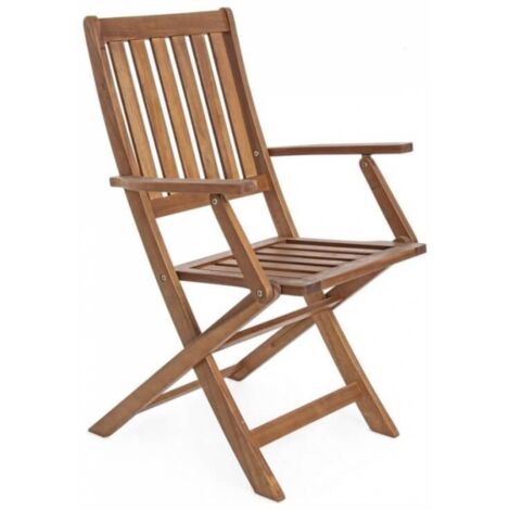 Set de 2 sillas plegables de madera de acacia con reposabrazos Mali YES (1/3)
