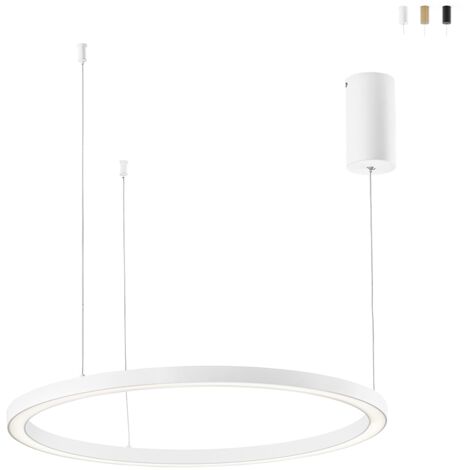 Lámpara colgante redonda LED de aluminio 120 cm Hoop - Blanco (1/3)