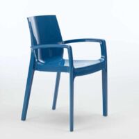 Silla Polipropileno Apilable con Reposabrazos para Cocina Bar Cream Grand Soleil - Azul Marino
