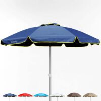 Sombrilla de playa 220 cm aluminio a prueba de viento protección uv profesional Bagnino Fluo - Azul Marino