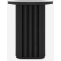 Mesa de centro redonda para salón 45x55cm de madera acanalada negra Quid - Negro