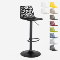Taburete diseño cocina bar base negro mate regulable Grand Soleil Spider Matt - Negro
