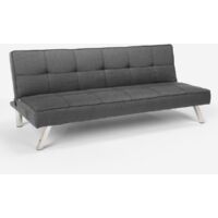 Sofá cama de tela con puerto USB y patas de metal design Astralis - Gris