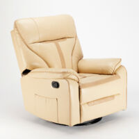 Sillón reclinable relax con mecedora y rotación de 360 en polipiel Sissi - Beige
