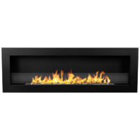 Camino de bioetanol Livorno 120 Negro 120x15x40 cm – para pared o empotrar, elegante y funcional
